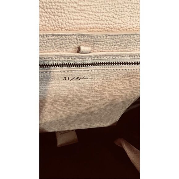 3.1 Phillip Lim Pashli Blush Zipper Leather Tote Satchel Crossbody Beautiful - Picture 13 of 14